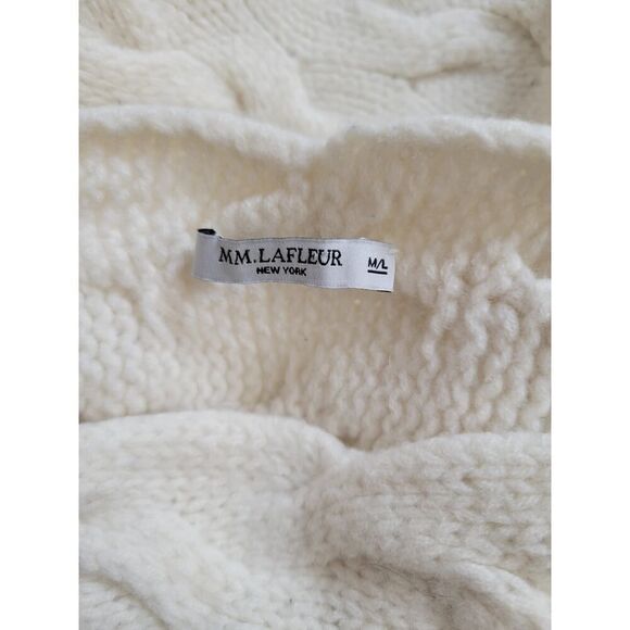 M.M. LAFLEUR Cream Merino Wool Sweater M/L - Picture 5 of 7
